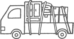 3tトラックのイラスト